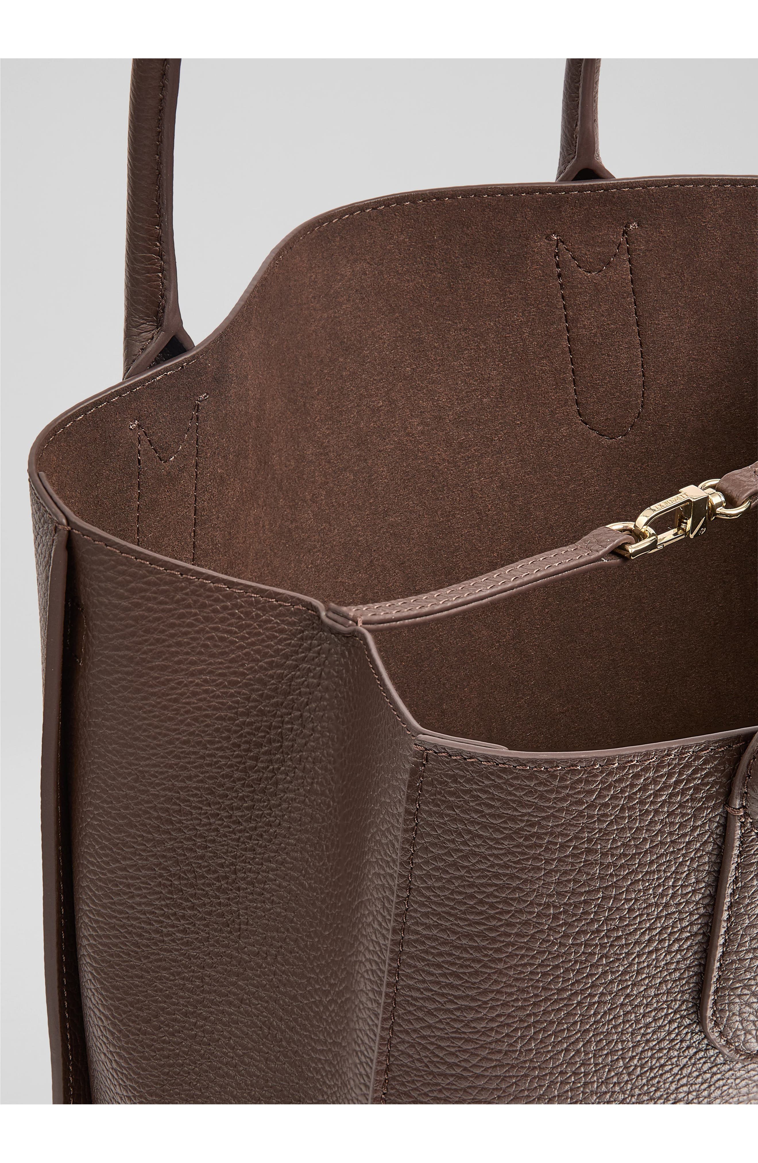LK Bennett Midi Jemima Leather Tote, Alternate, color, Bro-Chocolate