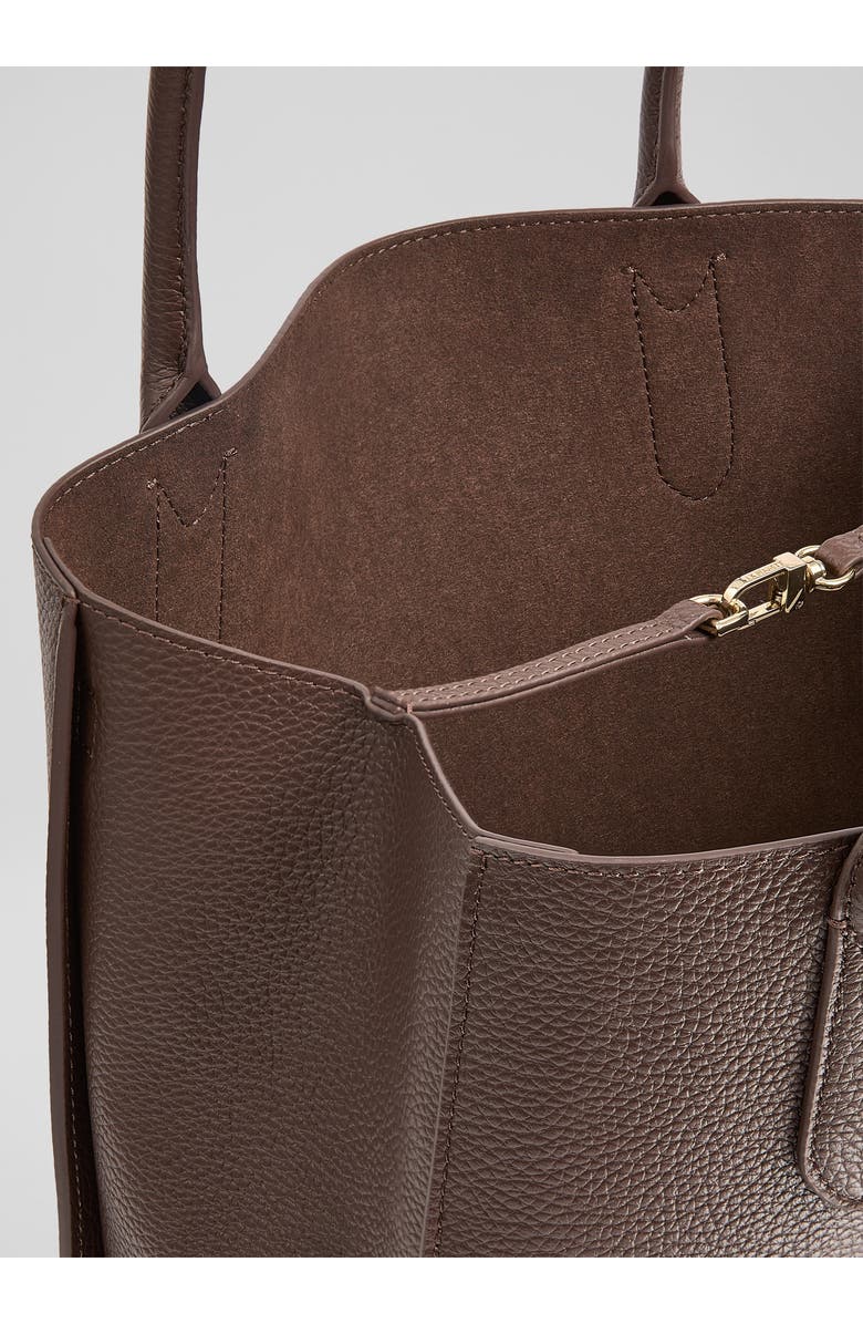 LK Bennett Midi Jemima Leather Tote, Alternate, color, Bro-Chocolate