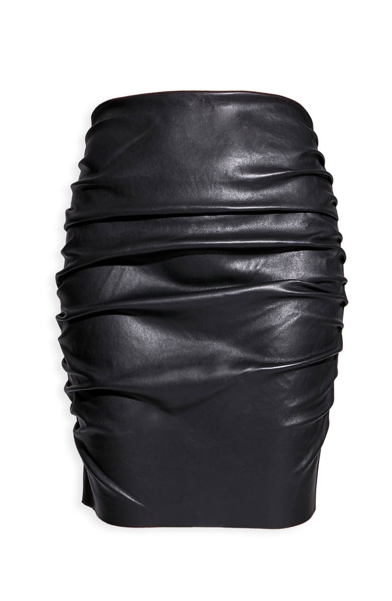 AS by DF Everly Stretch Leather Skirt, Alternate, color, Black