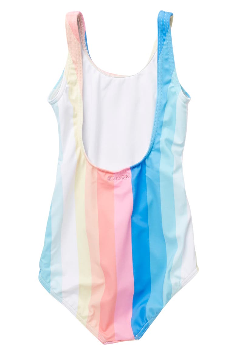Me N You Rainbow Stripe Tie Waist One-Piece Swimsuit, Alternate, color, MUL-MULTI