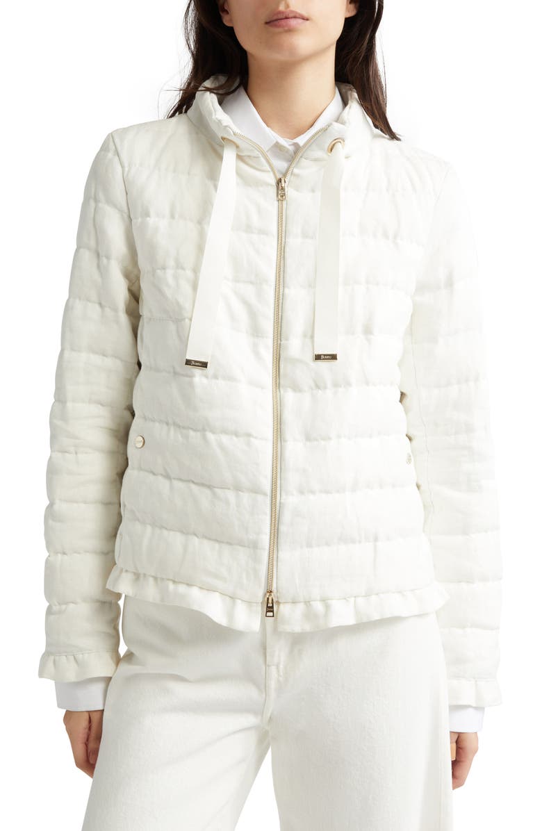 Herno Quilted A-Line Down Jacket, Main, color, White