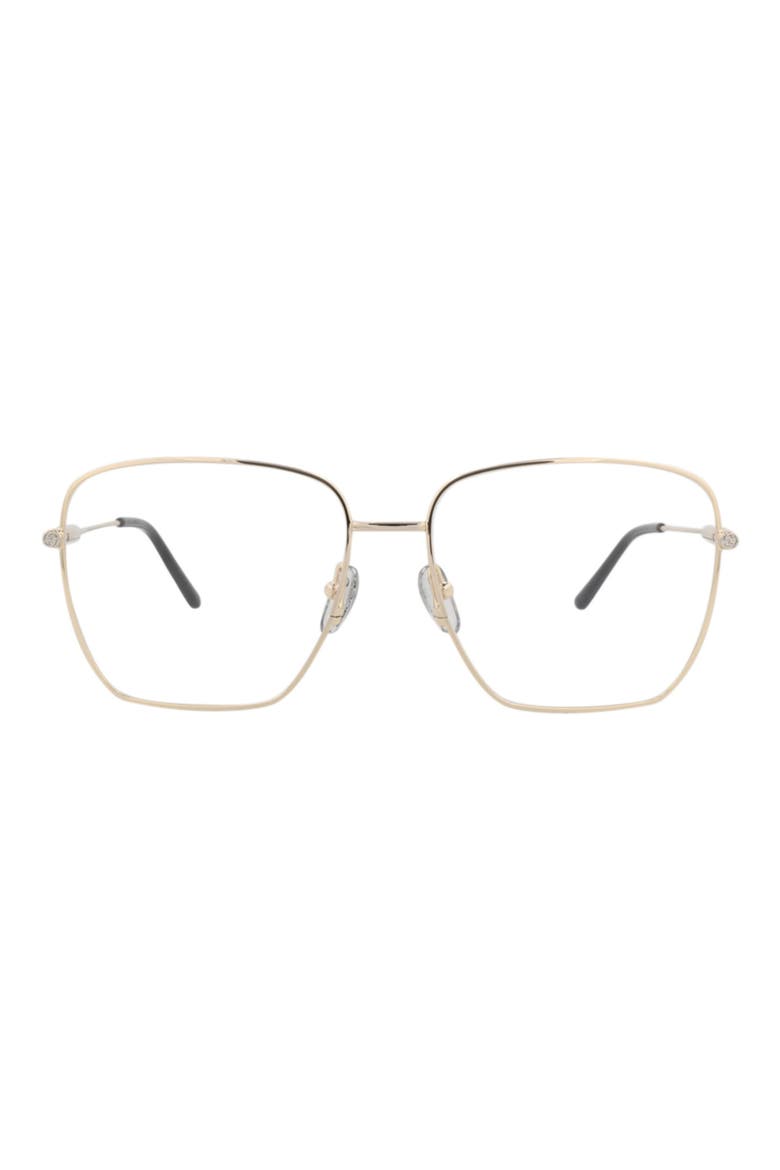 56mm Square Optical Glasses, Main, color, GOLD GOLD TRANSPARENT
