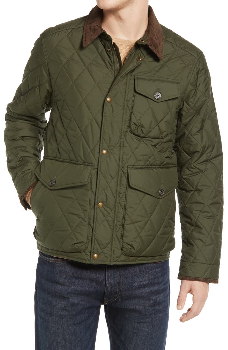 Polo Ralph Lauren The Beaton Quilted Water-Repellent Shirt Jacket, Alternate, color, Company Olive