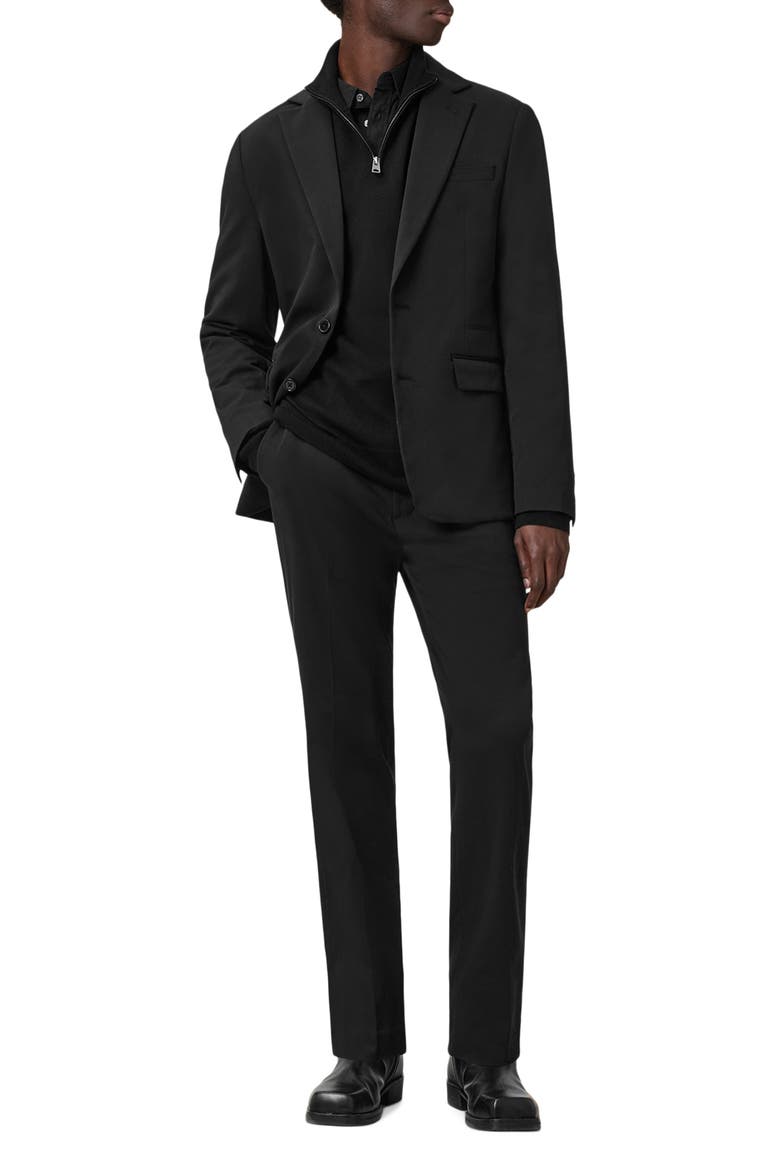 Kilburn Funnel Neck Wool Blend Quarter Zip Sweater, Alternate, color, BLACK