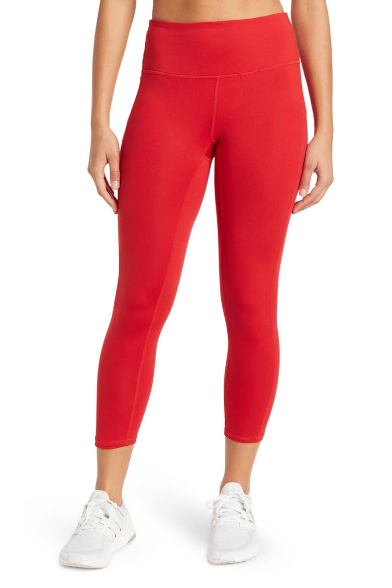 High Waist Re-Gen 7/8 Leggings, Main, color, RED COUTURE
