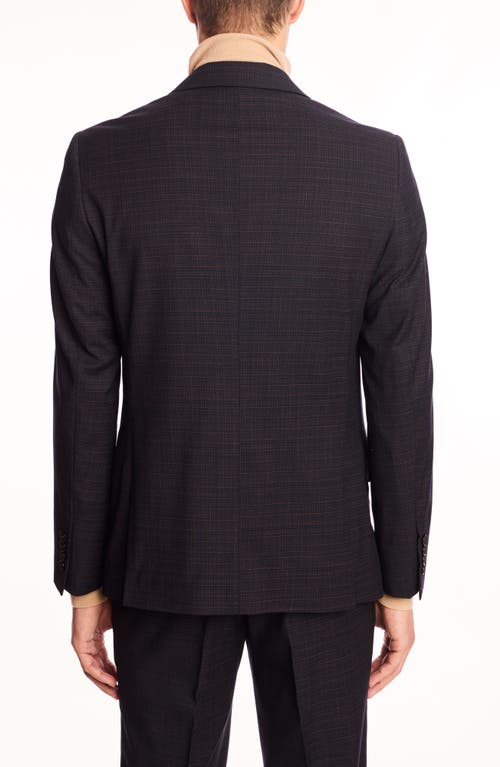 Paisley & Gray Ashton Slim Fit Brown Plaid Blazer In Black