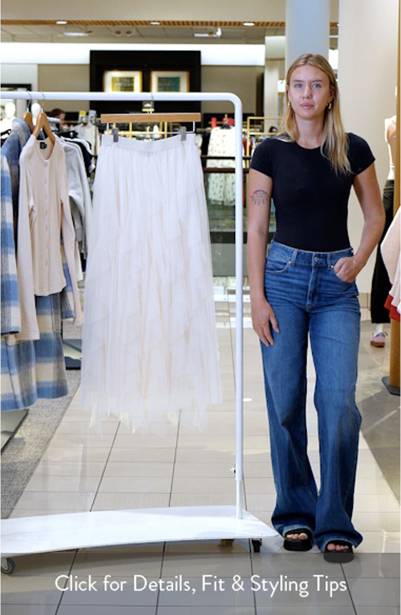 Imperfection Ruffled Tiered Tulle Maxi Skirt, sales video thumbnail