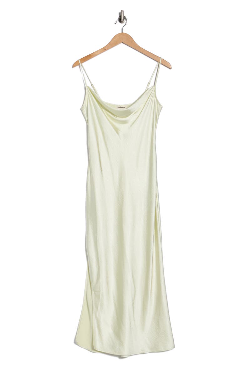 Cowl Neck Satin Slipdress, Alternate, color, GREEN SYLVAN