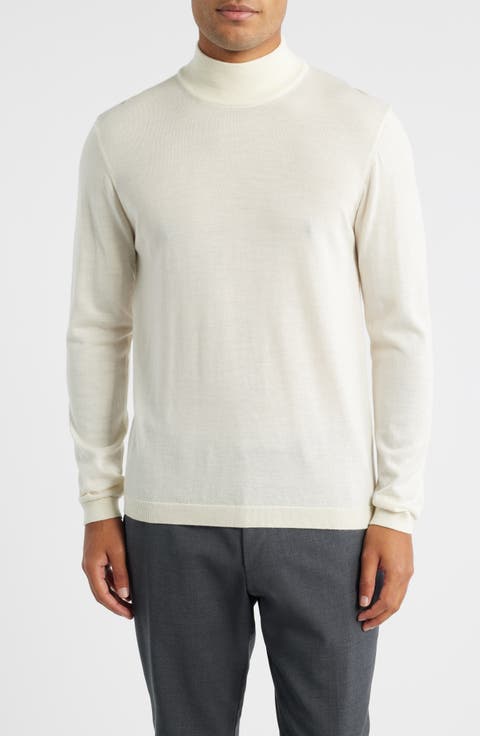 Mock Neck Wool & Silk Sweater