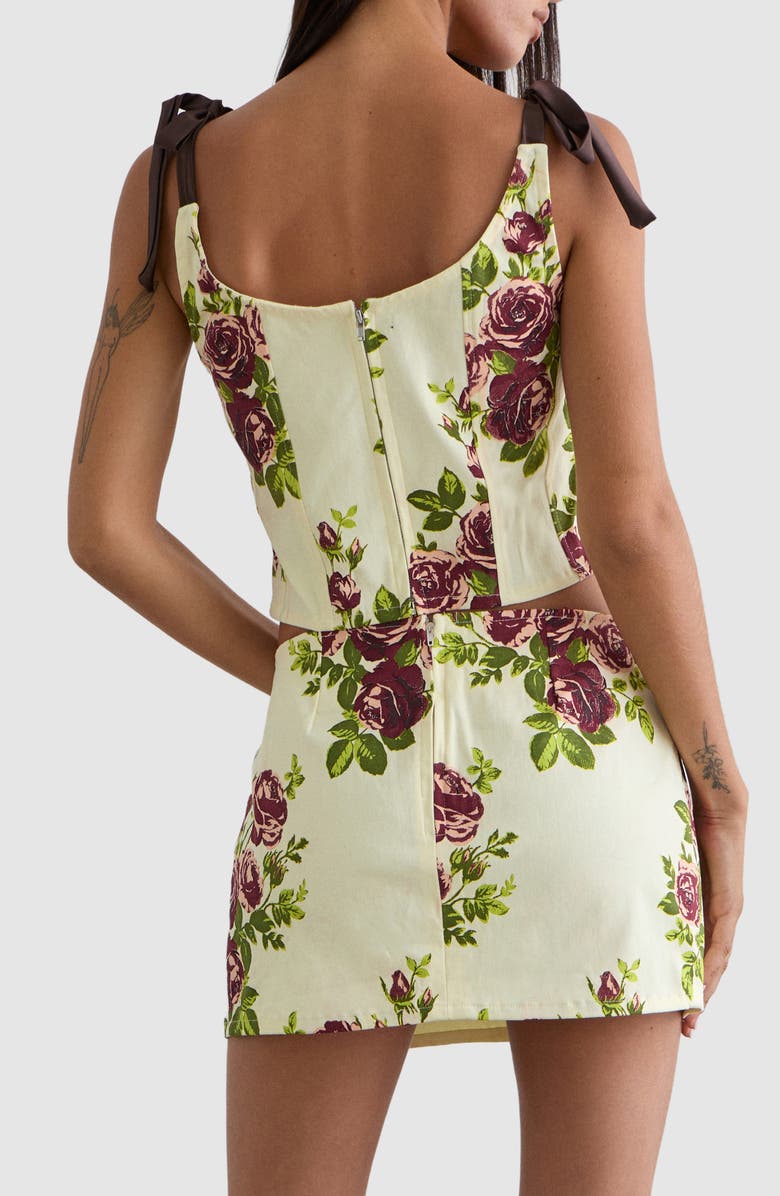Motel Jatmi Floral Corset Top, Alternate, color, Bouquet Roses Cream