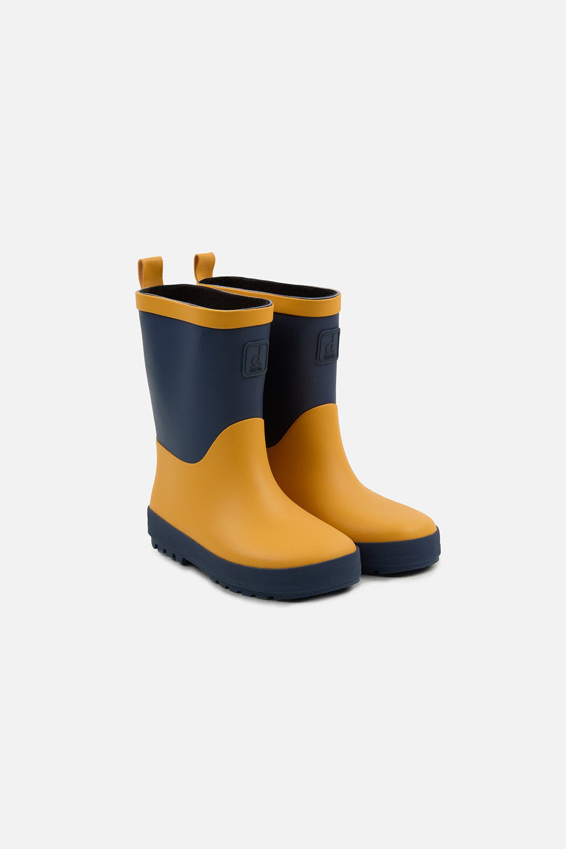 Two-Tone Pull-On Treaded Sole Rain Boots, Main, color, Yellow