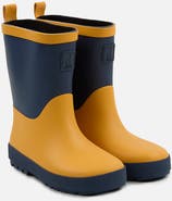 Deux par Deux Two-Tone Pull-On Treaded Sole Rain Boots