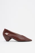Bimba y Lola Leather Mid-Heel Shoe.