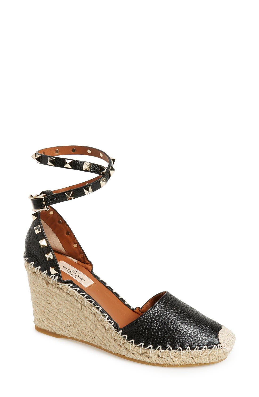 Valentino Garavani Valentino 'Rockstud' Espadrille Wedge, Main, color, 
