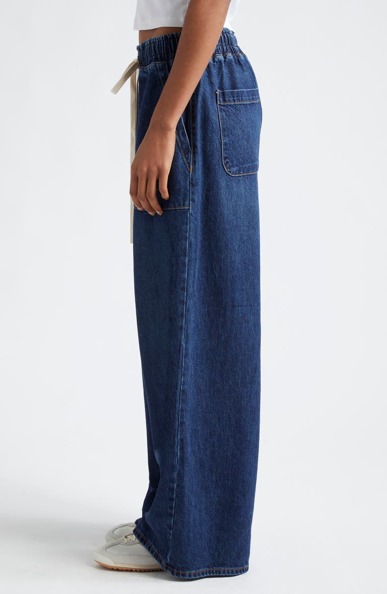 TWP Drawstring Denim Wide Leg Pants, Alternate, color, 