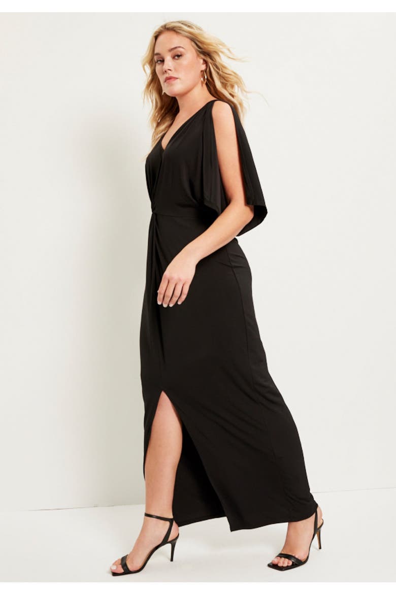 Twist-Front Dress, Alternate, color, BLACK