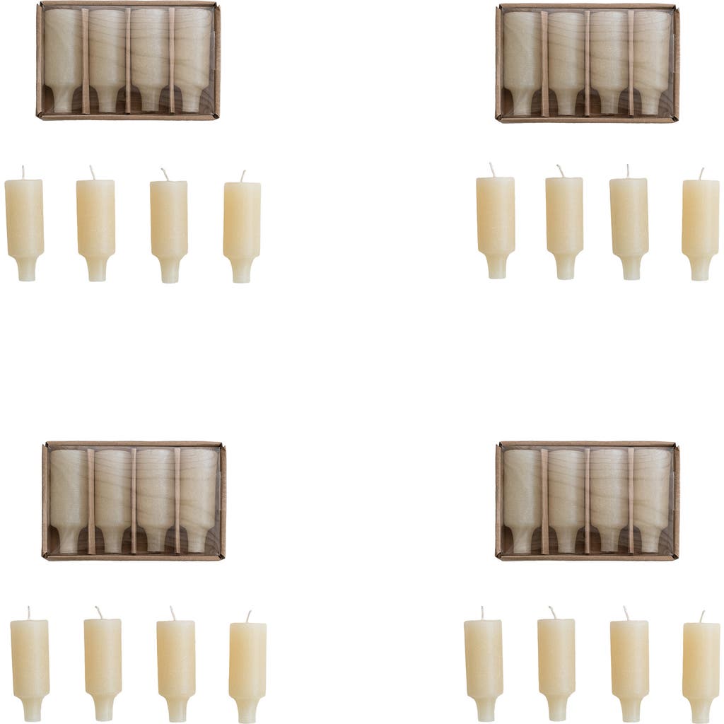 Storied Home 4-piece Unscented Cork Shaped Taper Candles In Neutral