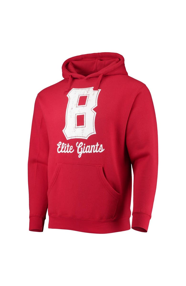 STITCHES Men's Stitches Red Baltimore Elite Giants Negro League Logo Pullover Hoodie, Alternate, color, Red