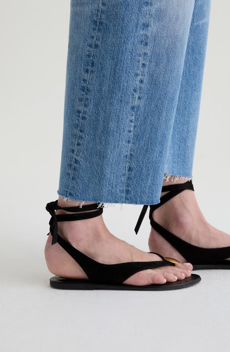 AG Hattie Raw Hem High Waist Crop Barrel Leg Jeans, Alternate, color,