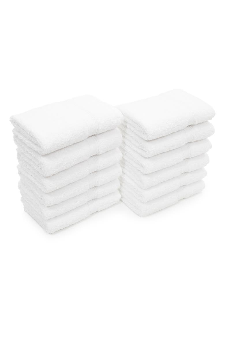 Linum Home Textiles 100% Turkish Cotton Sinemis Terry Washcloths - Set of 6 or 12, Alternate, color, White