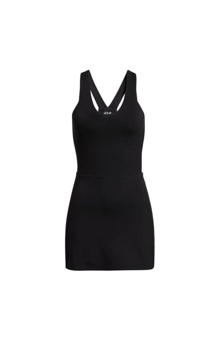 Lezat Isla Racerback Organic Cotton Sport Dress, Main, color, Black