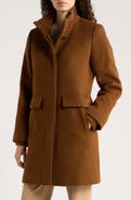 Vince Stand Collar Wool & Cashmere Blend Coat