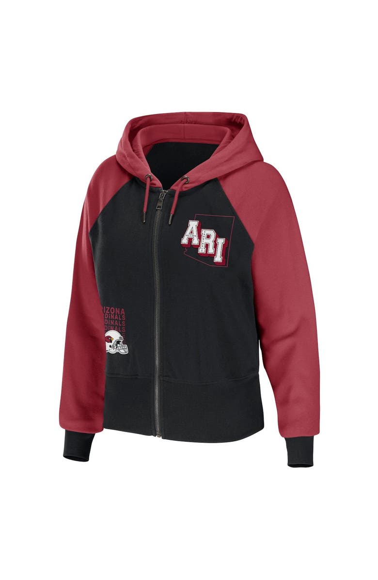 WEAR by Erin Andrews Women's WEAR by Erin Andrews Black Arizona Cardinals Colorblock Lightweight Full-Zip Hoodie, Alternate, color,