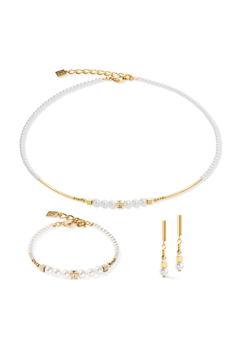 COEUR DE LION Shimmering Princess Pearls Gold Necklace, Alternate, color, White