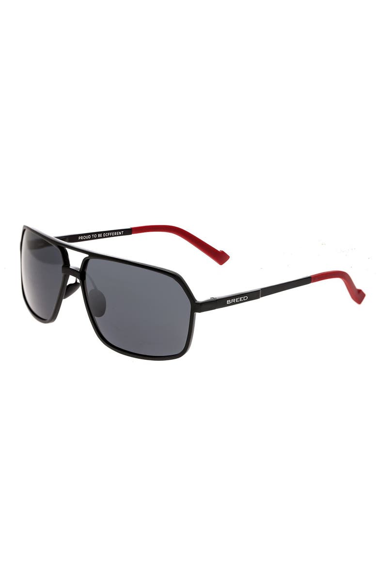 BREED Fornax Aluminium Polarized Sunglasses, Main, color, Black/Black