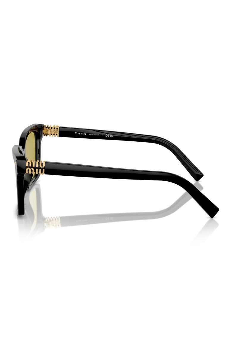 55mm Rectangular Sunglasses, Alternate, color, BLACK