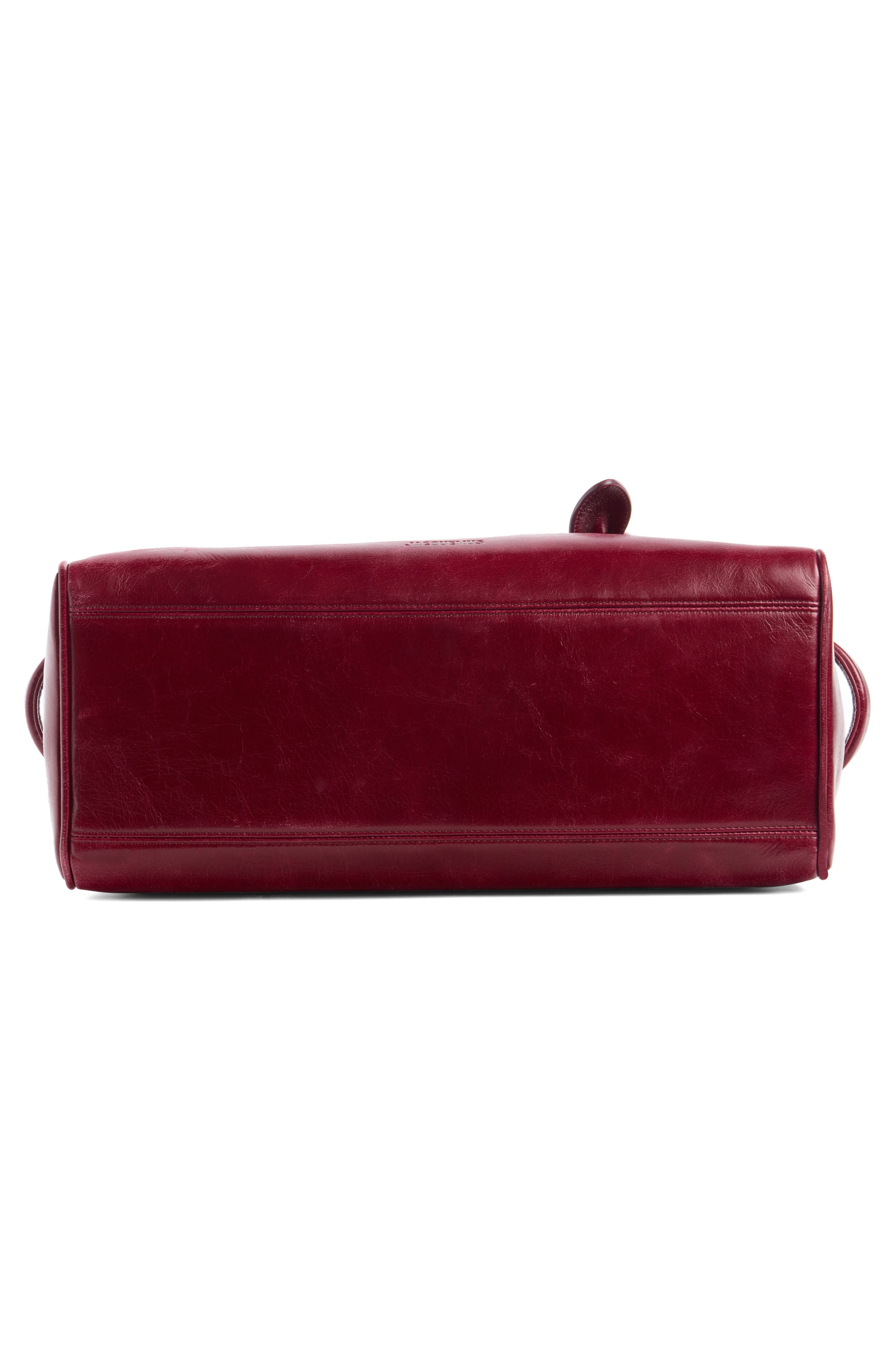 Jacquemus Le Turismo Leather Bowling Bag, Alternate, color, Burgundy 490
