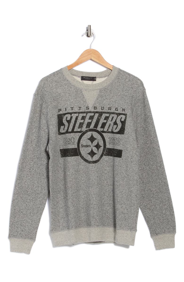 Junk Food Steelers Marled Crewneck Sweatshirt, Alternate, color, Grey