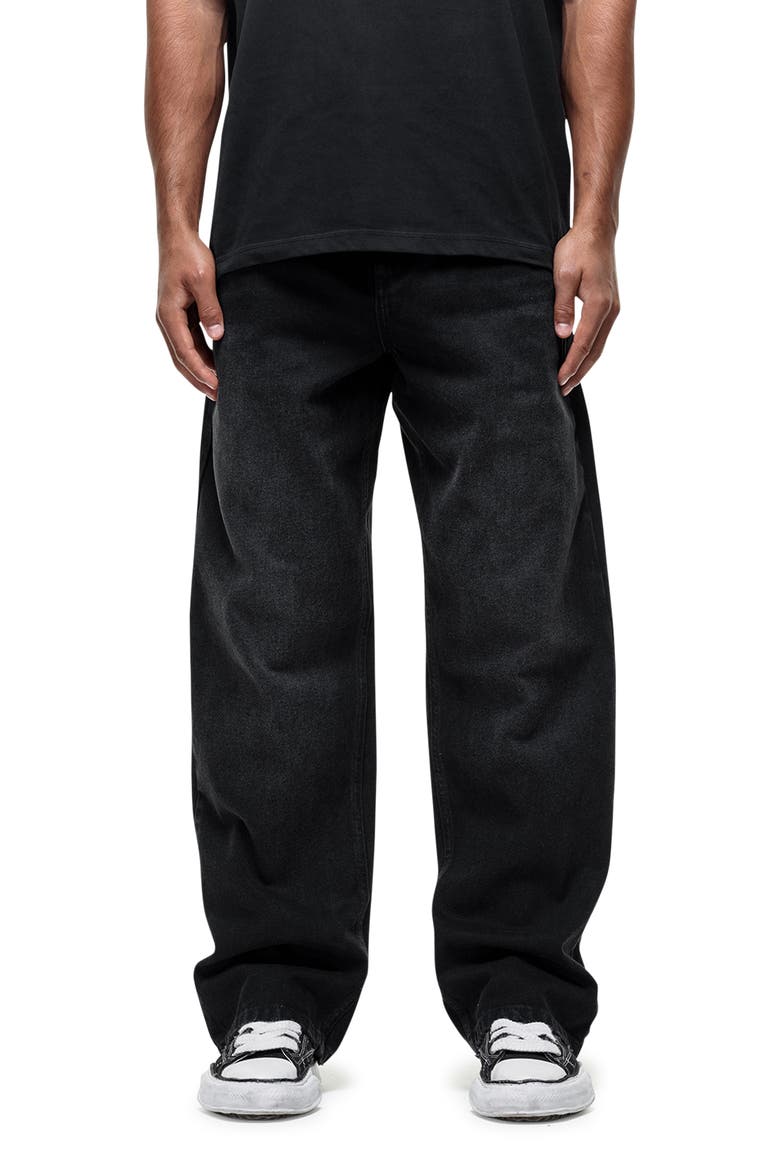 Vintage Wash Black Baggy Denim Jeans, Main, color, Black