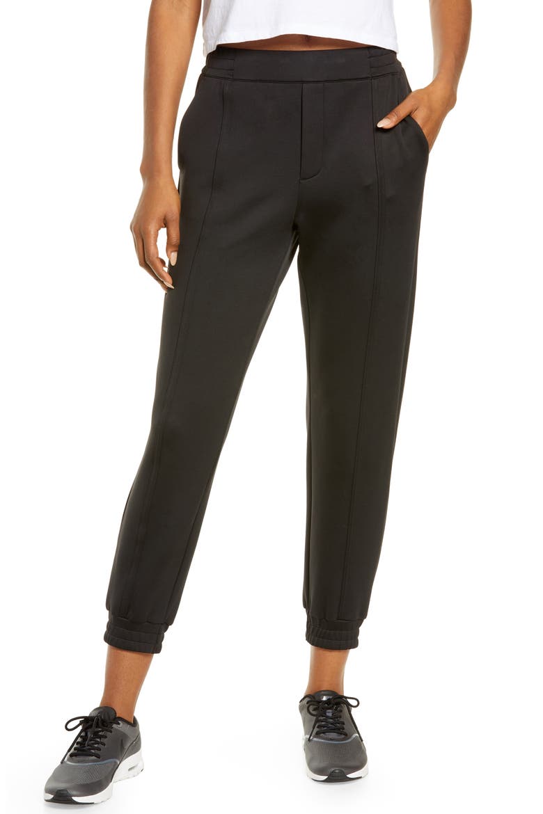 Sleek Track Pants, Main, color, BLACK