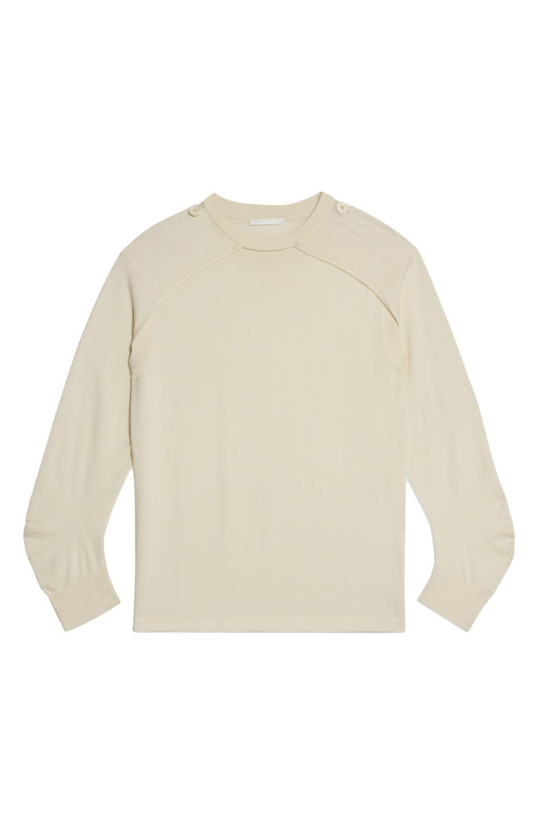 Helmut Lang Crewneck Wool & Silk Sweater & Shrug, Alternate, color, Ivory