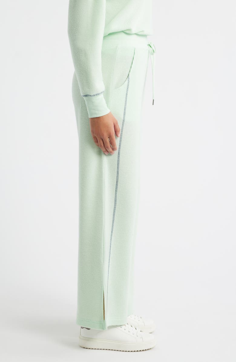 CITY BLUES Contrast Stitch Waffle Knit Lounge Pants, Alternate, color, Mint