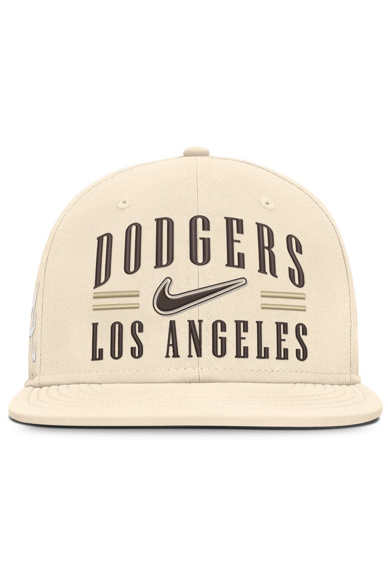 Men's Nike Natural Los Angeles Dodgers True Dri-FIT AeroBill Fitted Hat, Alternate, color, Natural