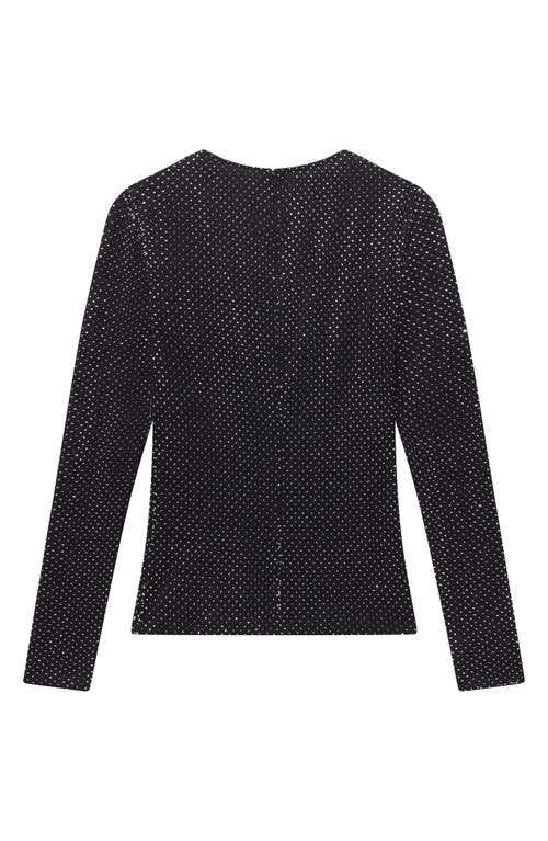 Frame The Rhinestone Jersey Top In Black