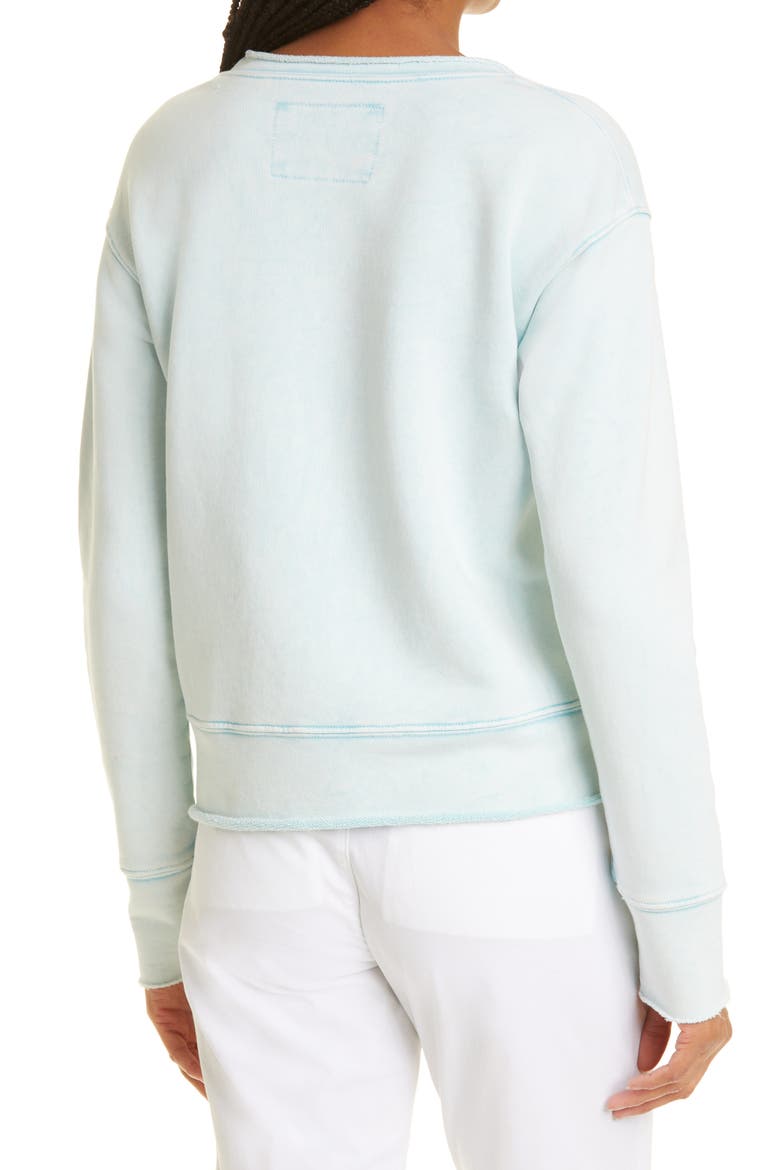 Boyfriend Cotton Sweatshirt, Alternate, color, SEA FOAM STAIN