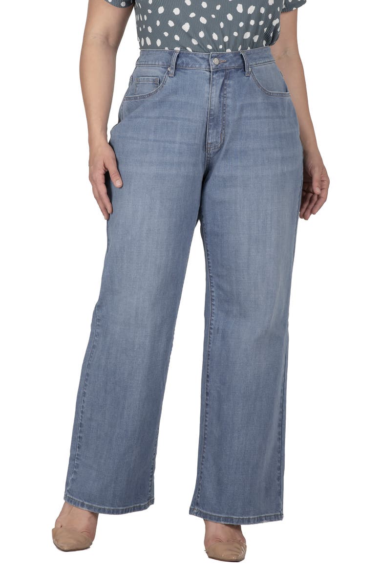 High Waist Wide Leg Jeans, Alternate, color, LIGHT BLUE