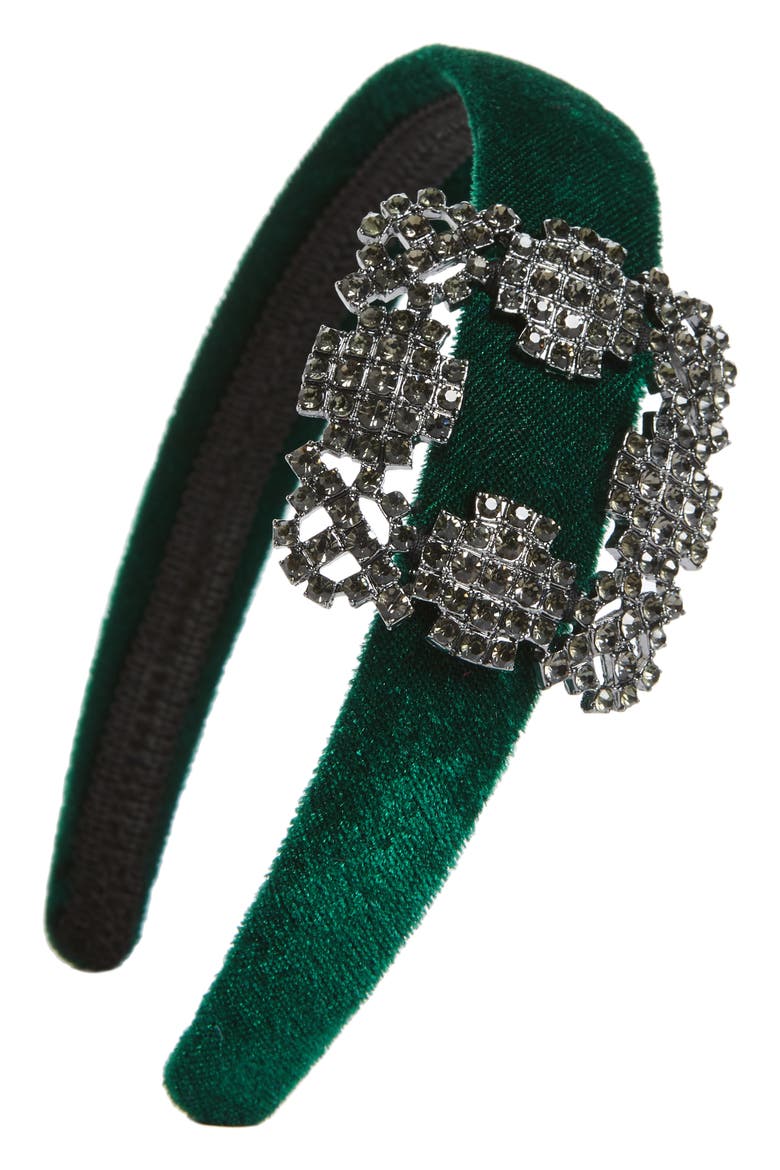 Buckle Headband, Main, color, FOREST GREEN