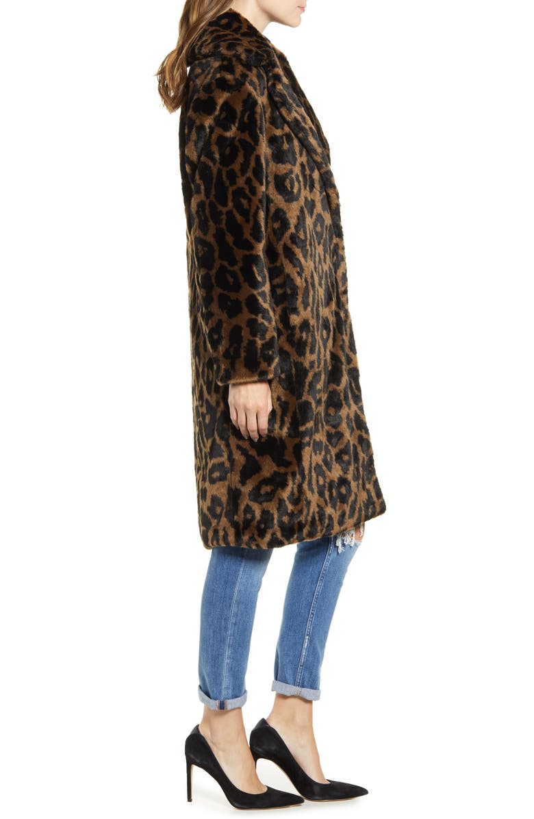 KENDALL + KYLIE Reversible Water Resistant Faux Fur Coat, Alternate, color,