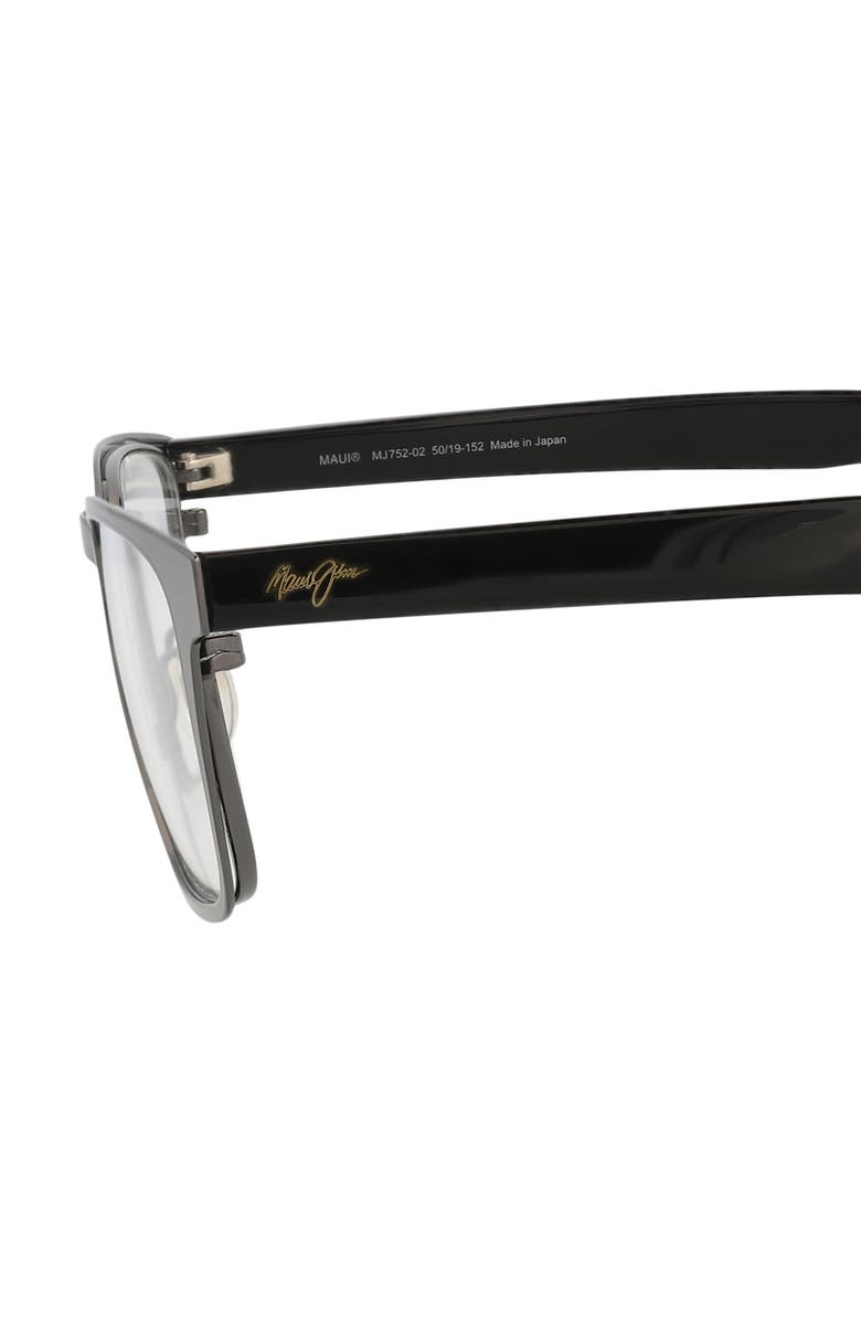 Maui Jim Core Optical 50mm Square Reading Glasses, Alternate, color, Gunmetal Black Transparent