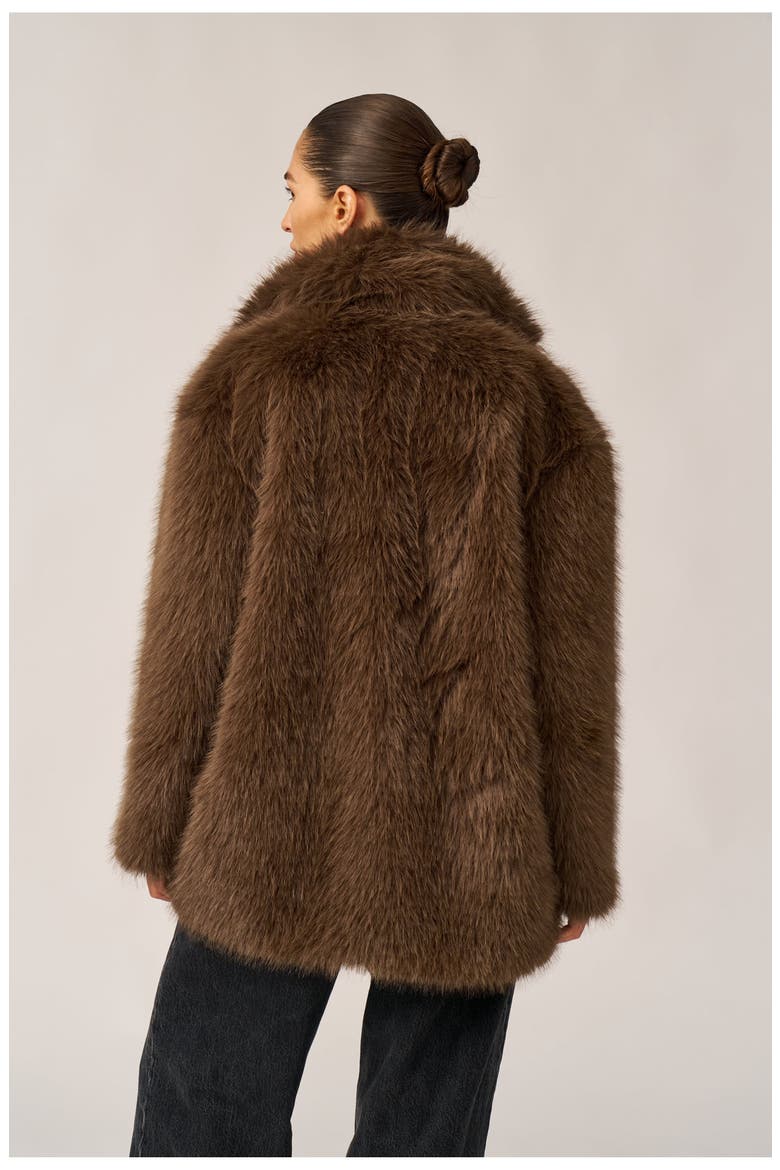 The Luxe Faux Fur Coat, Alternate, color, Brown