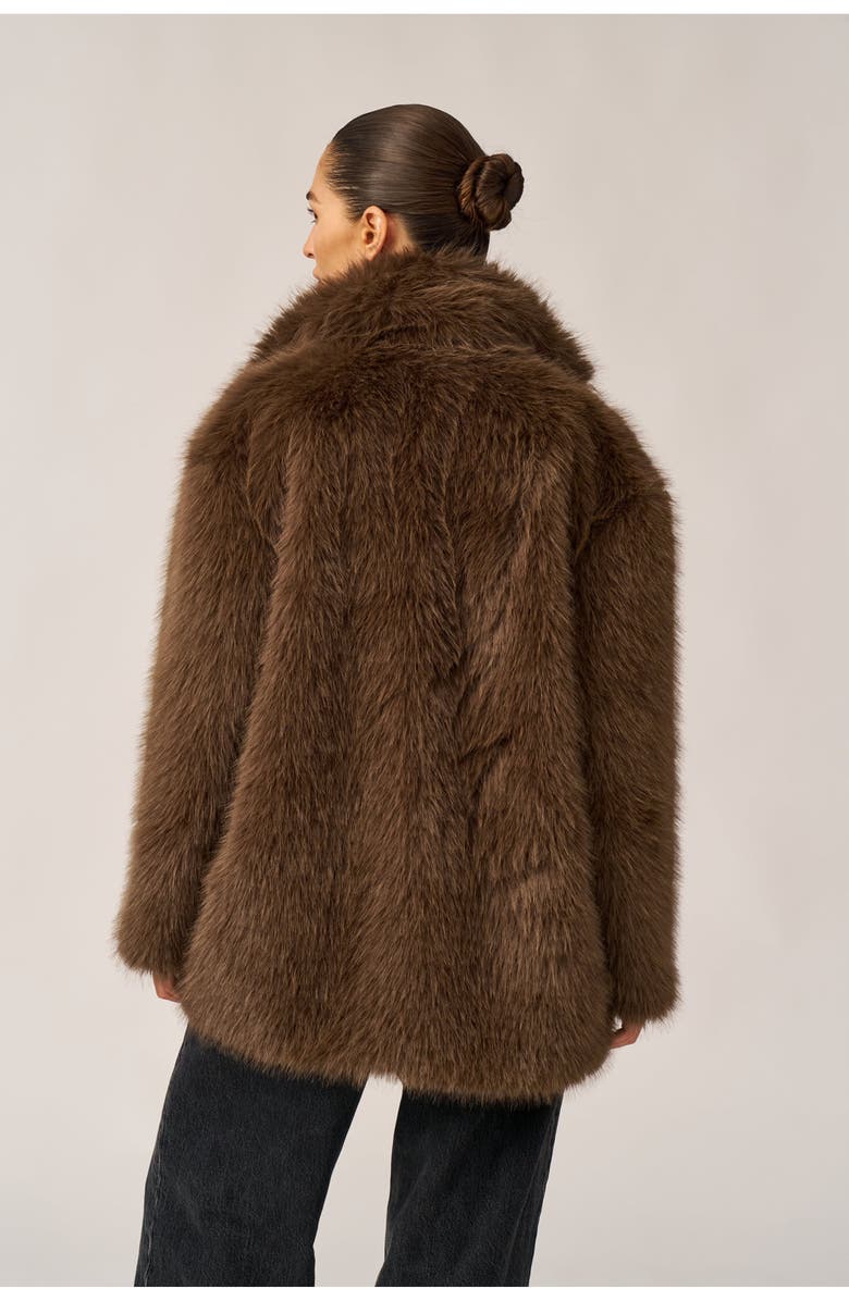 Gottex Beach Life The Luxe Faux Fur Coat, Alternate, color, Brown