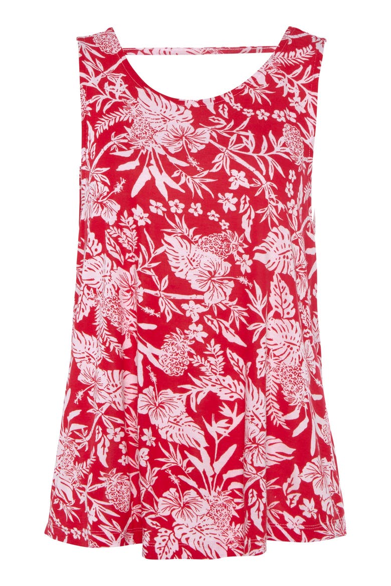 Sleeveless Tank Top, Alternate, color, Red & White