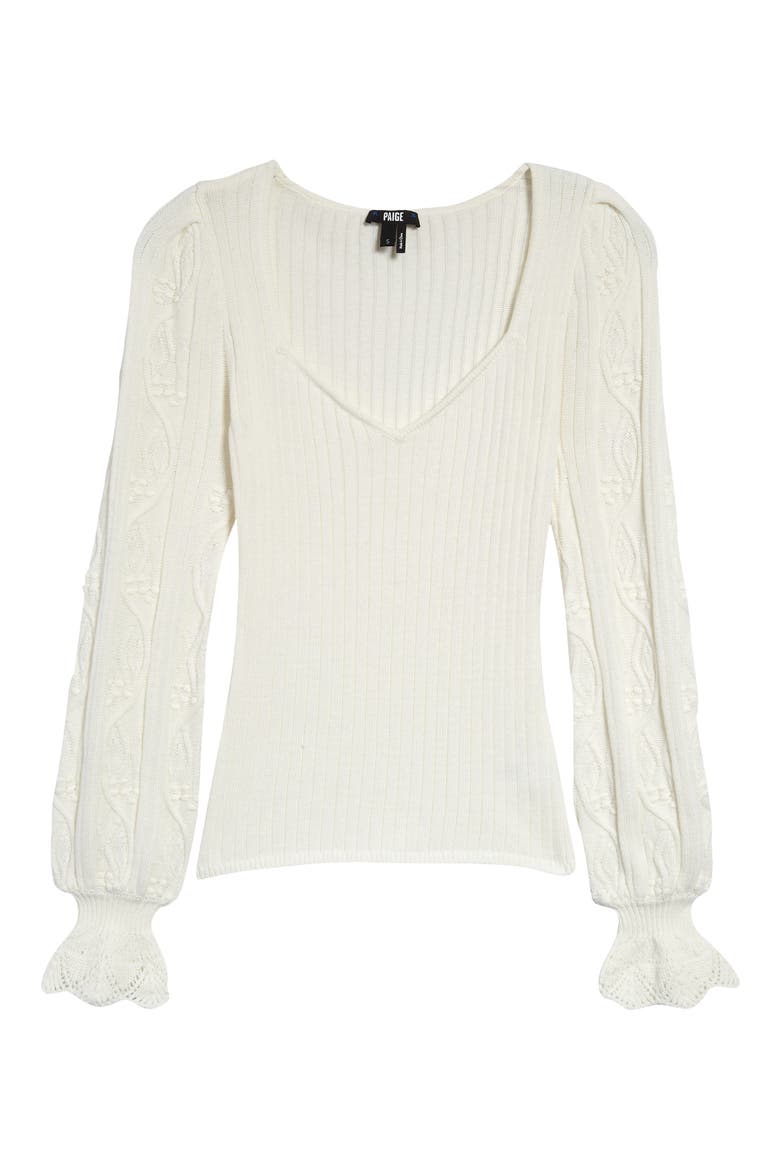 Europa Organic Cotton Blend Rib Sweater, Alternate, color, IVORY