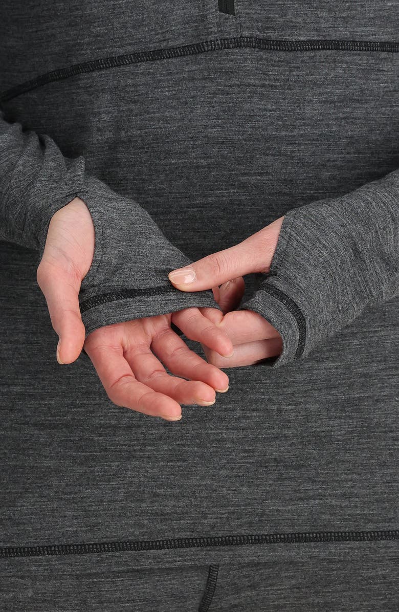 Outdoor Research Alpine Onset 150 Merino Wool Blend Base Layer Half Zip Pullover, Alternate, color, Black Heather