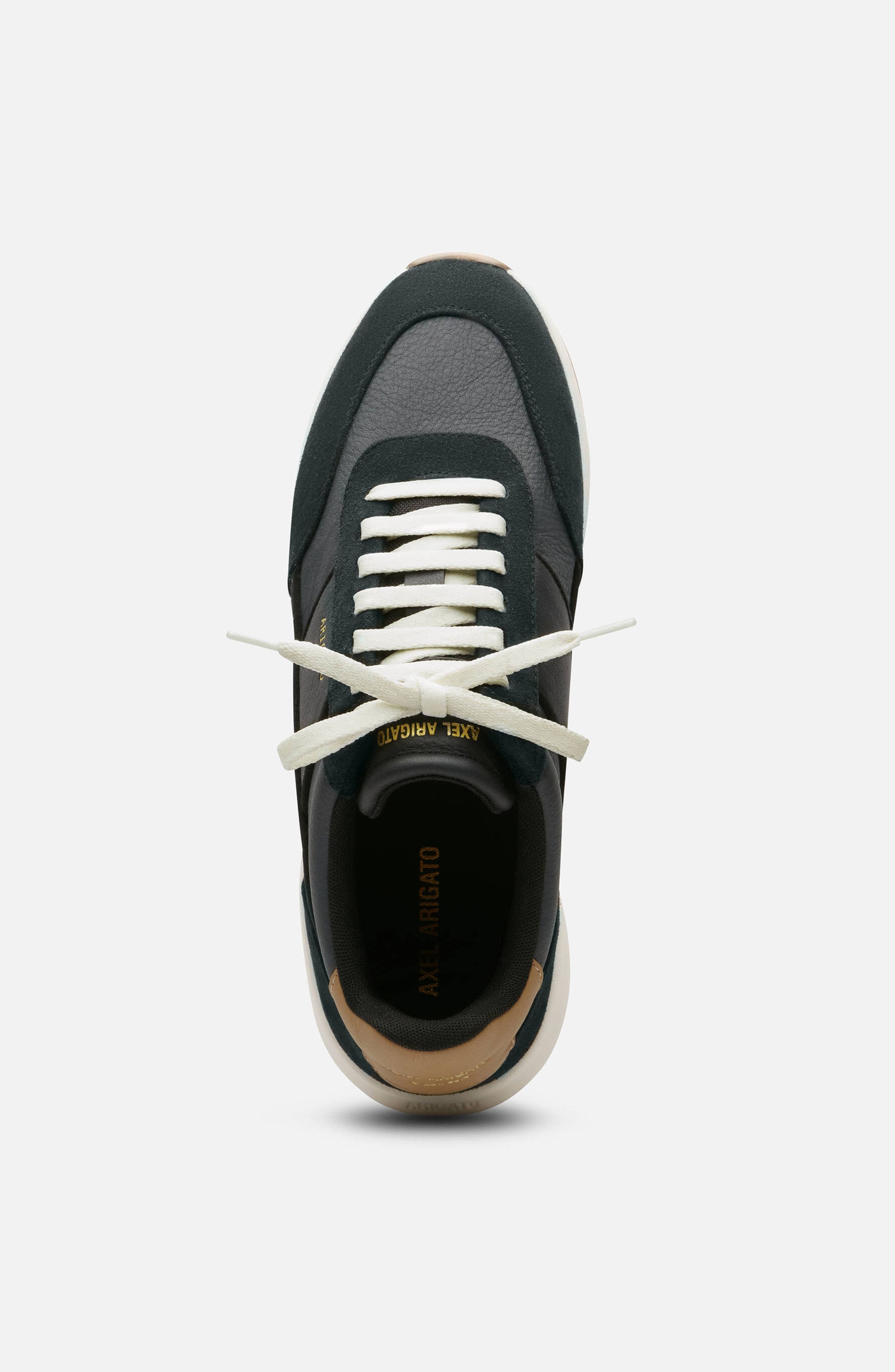 Axel Arigato Genesis Neo Leather Runner, Alternate, color, Off Black/Tan