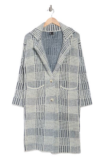 Love Token Notch Collar Printed Sweater In Blue